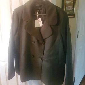 TALBOTS WOVEN JACKET ARMY GREEN SIZE 14